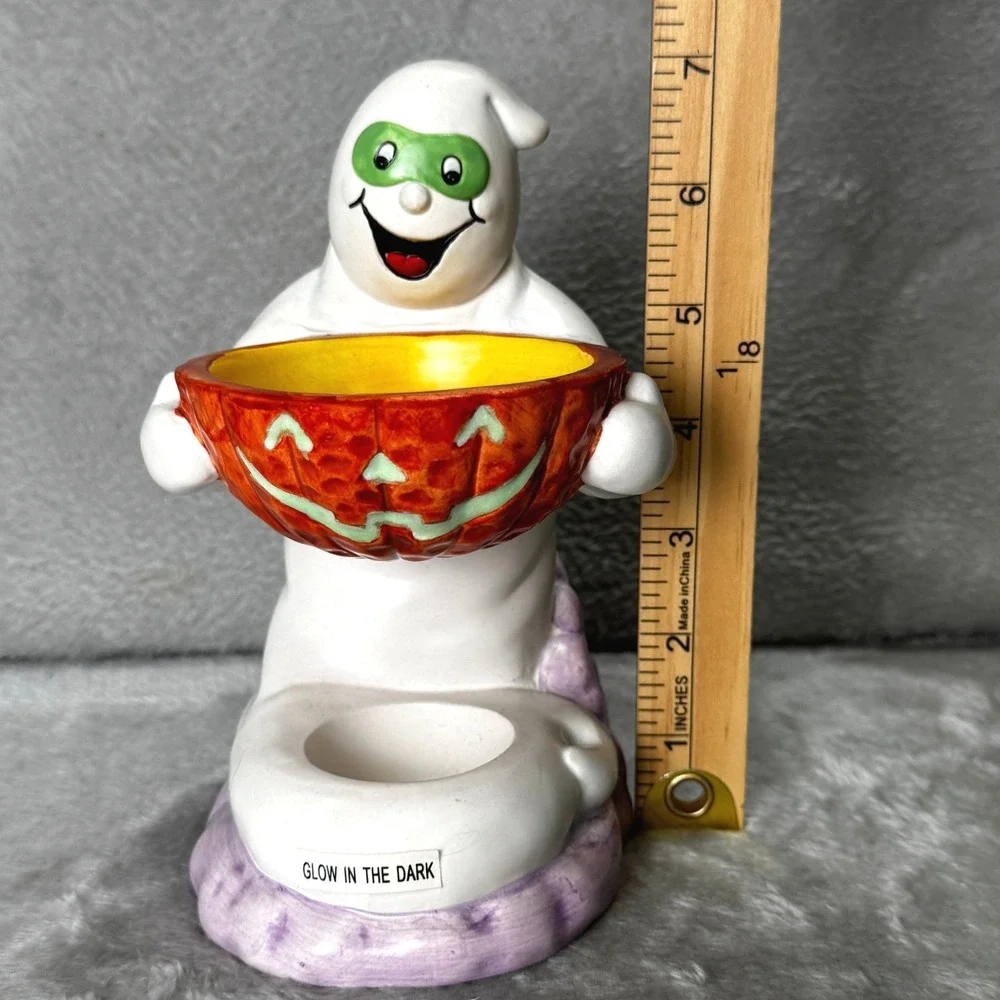 Michael Sparks Ghost Tealight Wax Warmer Glow in Dark Halloween Pumpkin Bowl
